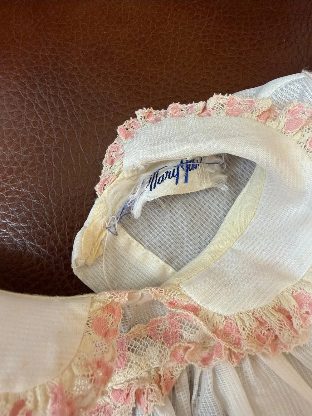 1950’s Classic White Toddler Dress Top with Pink Trim